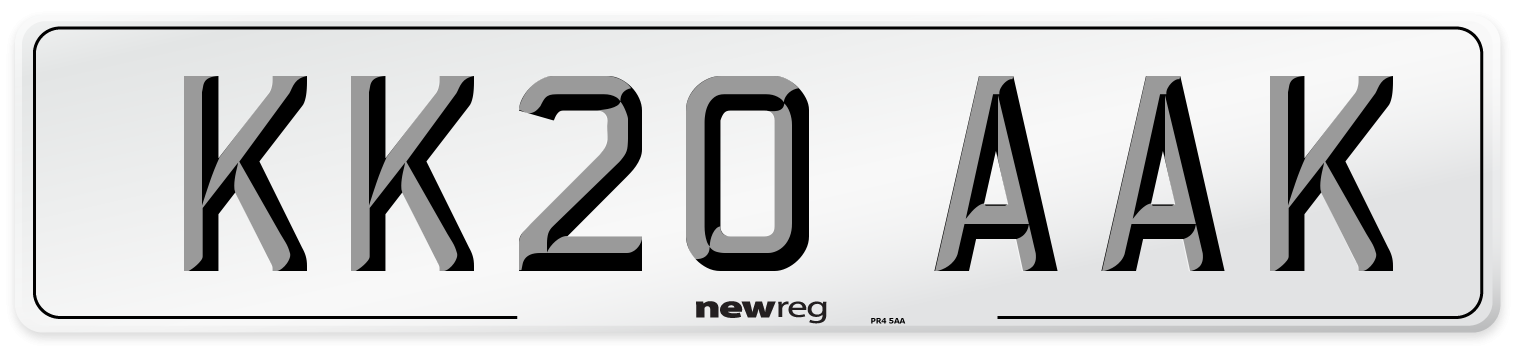 KK20 AAK Number Plate from New Reg